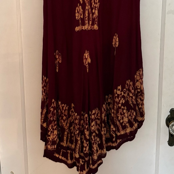 Advance Apparels Burgundy Maxi Dress with gold and embroidered accents - Picture 8 of 8